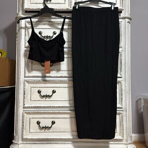 SHEIN Skinny pencil skirt with slit and Matching Top